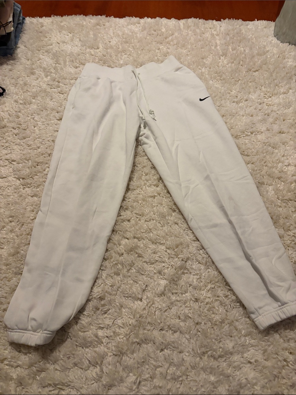 Nike Women's White Jogger Sweatpants with Swoosh